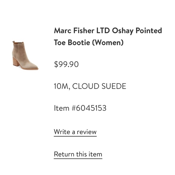 Marc Fisher Oshay Pointed toe Booties. Size 10 women’s. Cloud Suede. - Picture 8 of 12